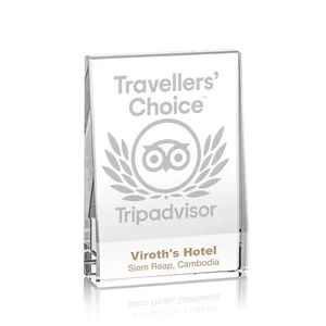Tapered Crystal Block Award, 4"-8" Freestanding