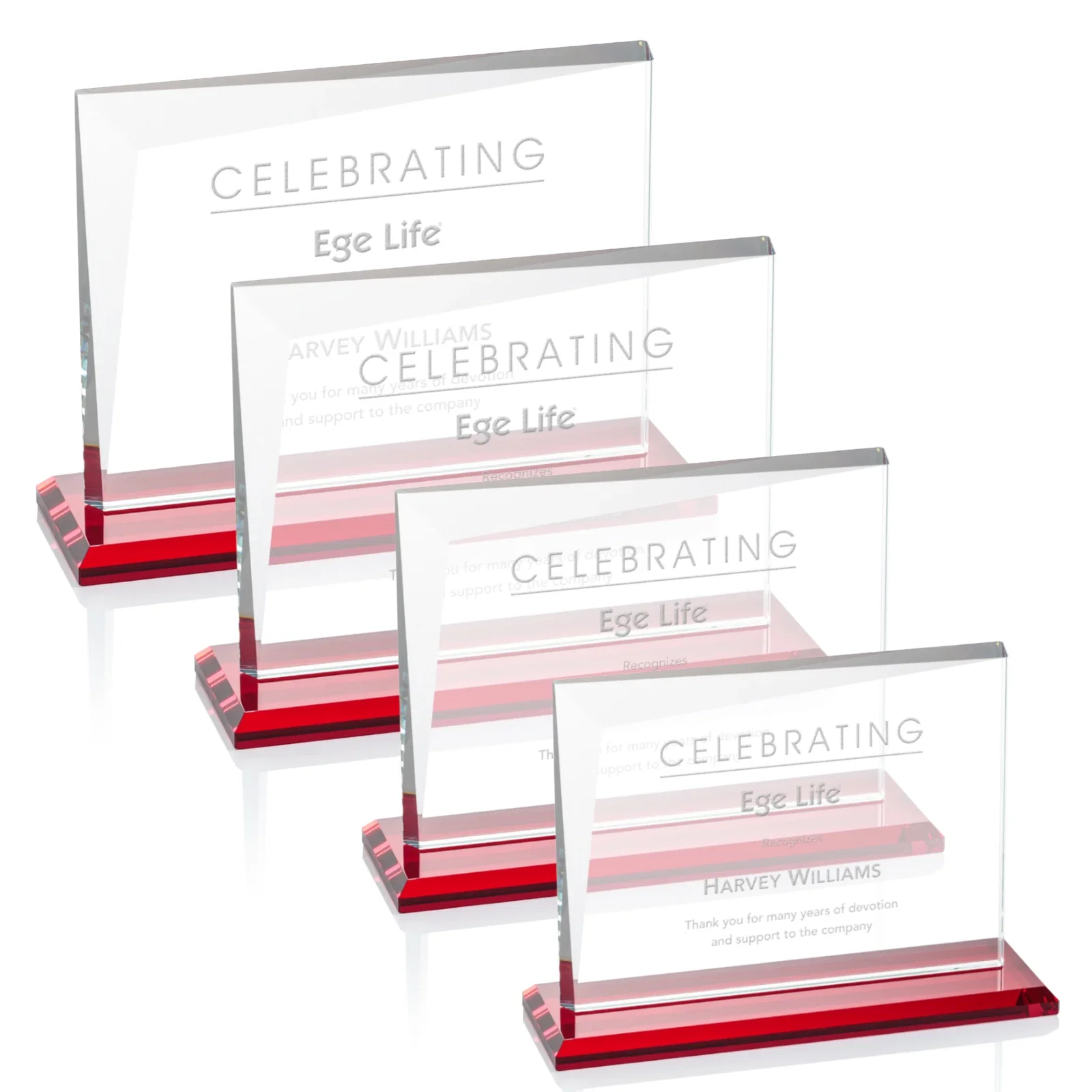 Promotional Starfire Crystal Rectangle Award with One Beveled Corner, awards for corporate award ceremonies