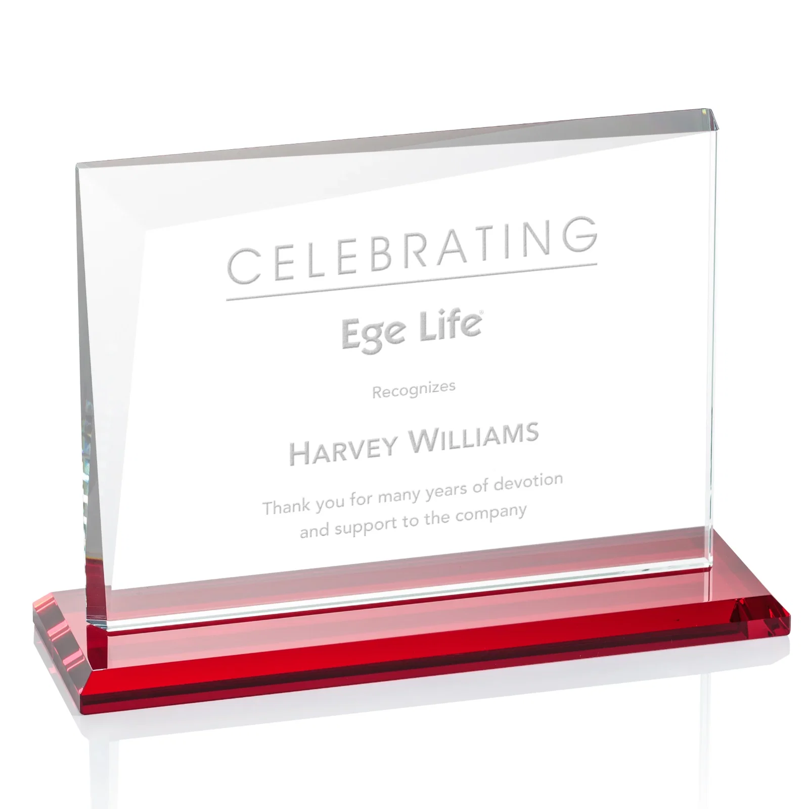 Promotional Starfire Crystal Rectangle Award with One Beveled Corner, awards for team milestone celebrations
