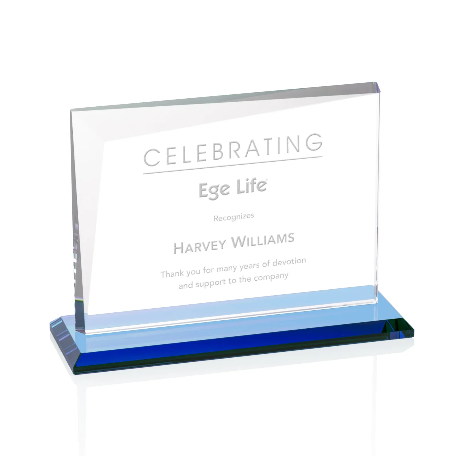 Promotional Starfire Crystal Rectangle Award with One Beveled Corner, awards for graduation ceremonies