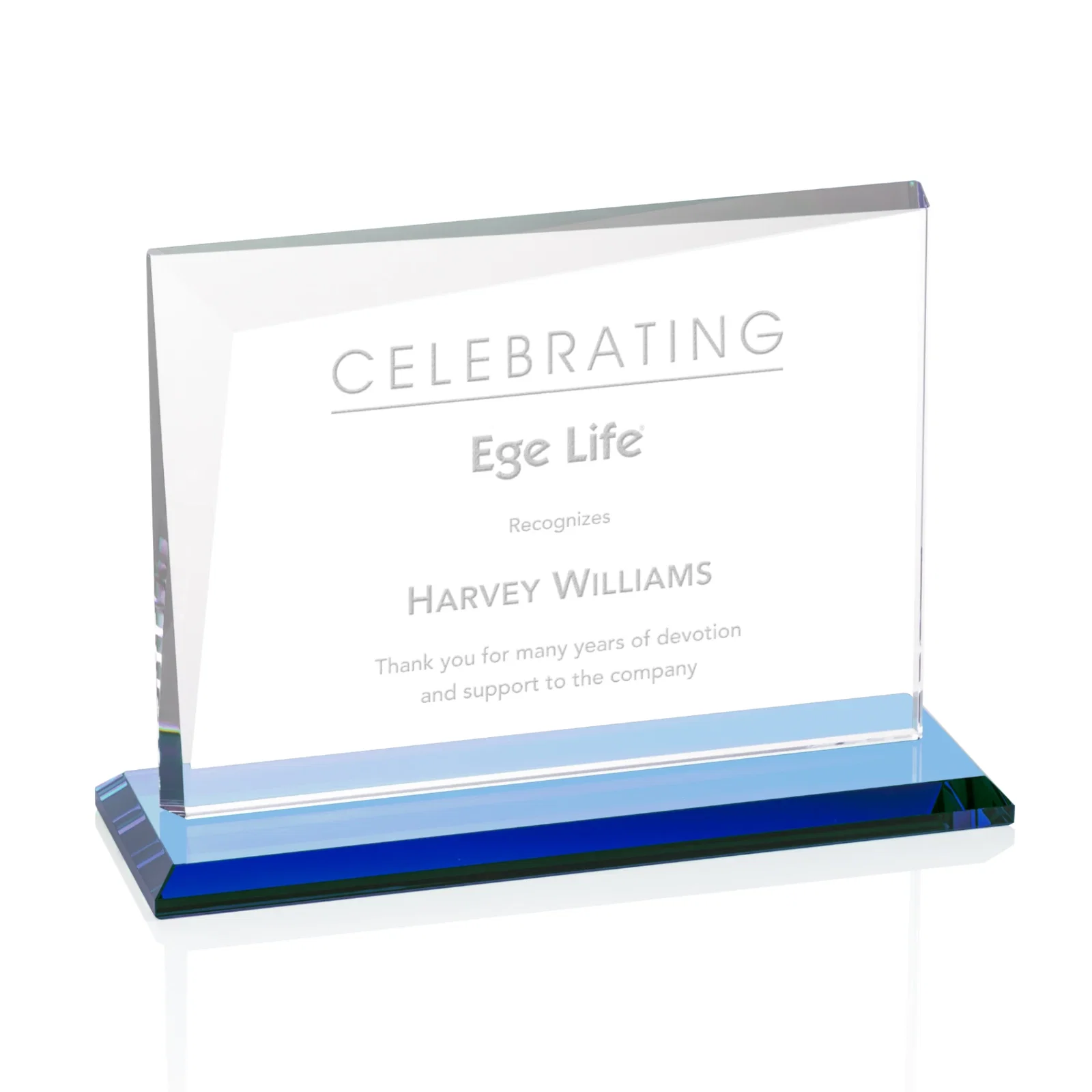 Promotional Starfire Crystal Rectangle Award with One Beveled Corner, awards for safety achievement programs