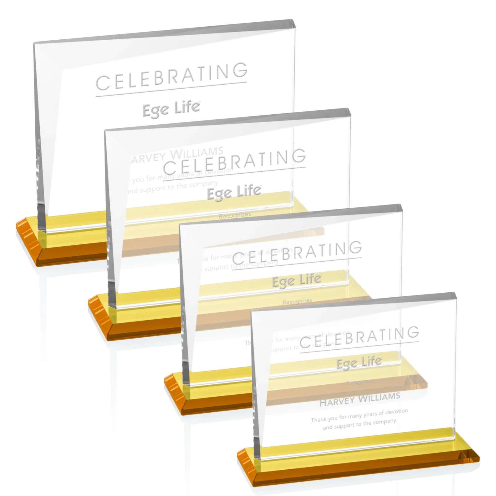 Custom Starfire Crystal Rectangle Award with One Beveled Corner, awards for team milestone celebrations