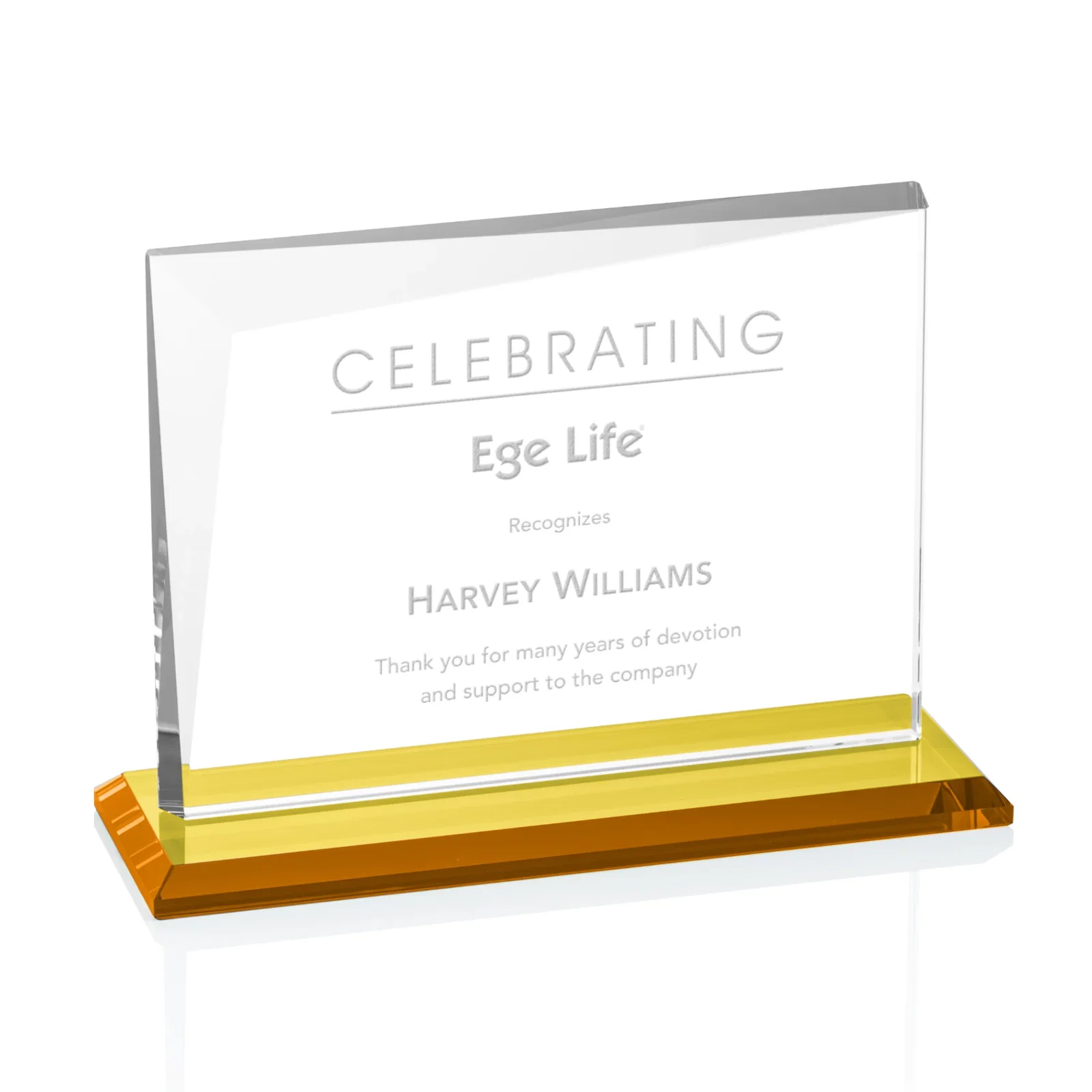 Custom Starfire Crystal Rectangle Award with One Beveled Corner, awards for graduation ceremonies