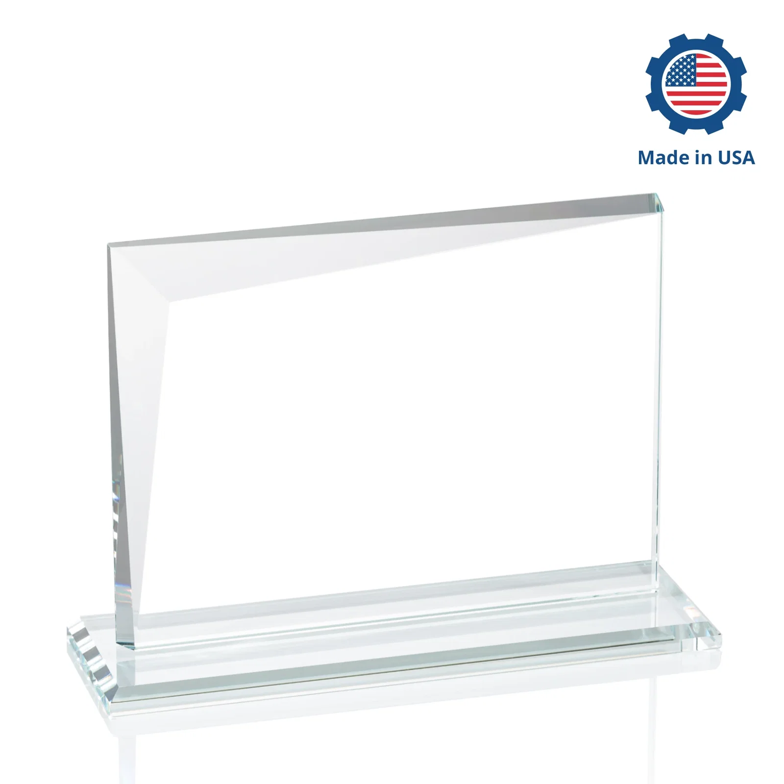 Custom Starfire Crystal Rectangle Award with One Beveled Corner, awards, with your logo for graduation ceremonies