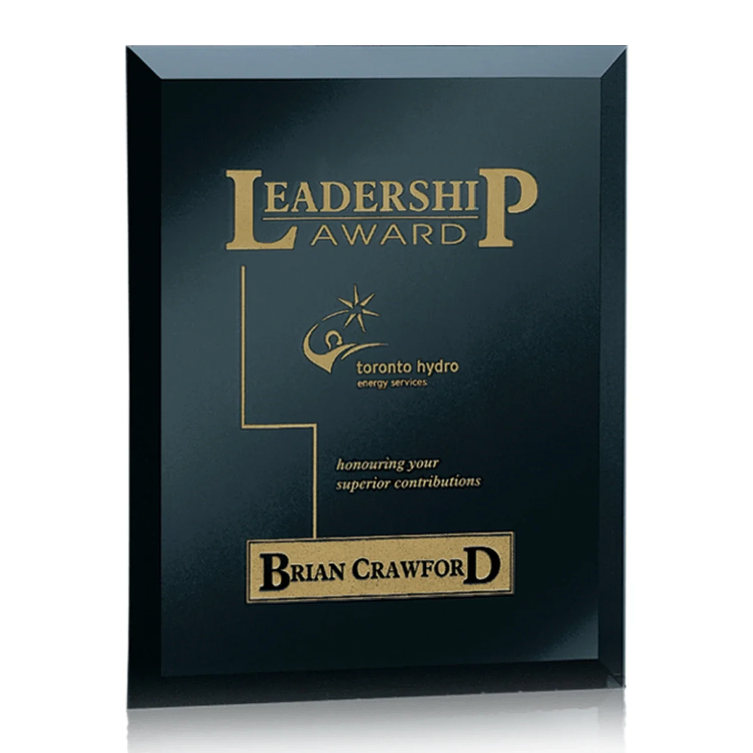 Personalized Mirror wall plaque with deep-beveled edge, etched colorfill for graduation ceremonies