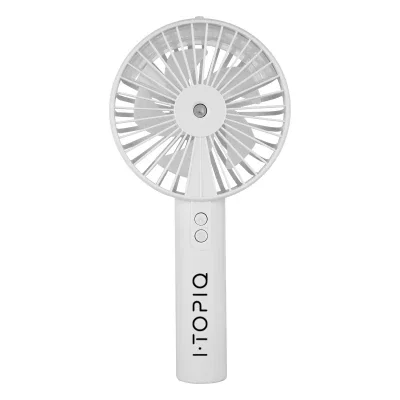 Handheld mist fan with a fold out phone stand