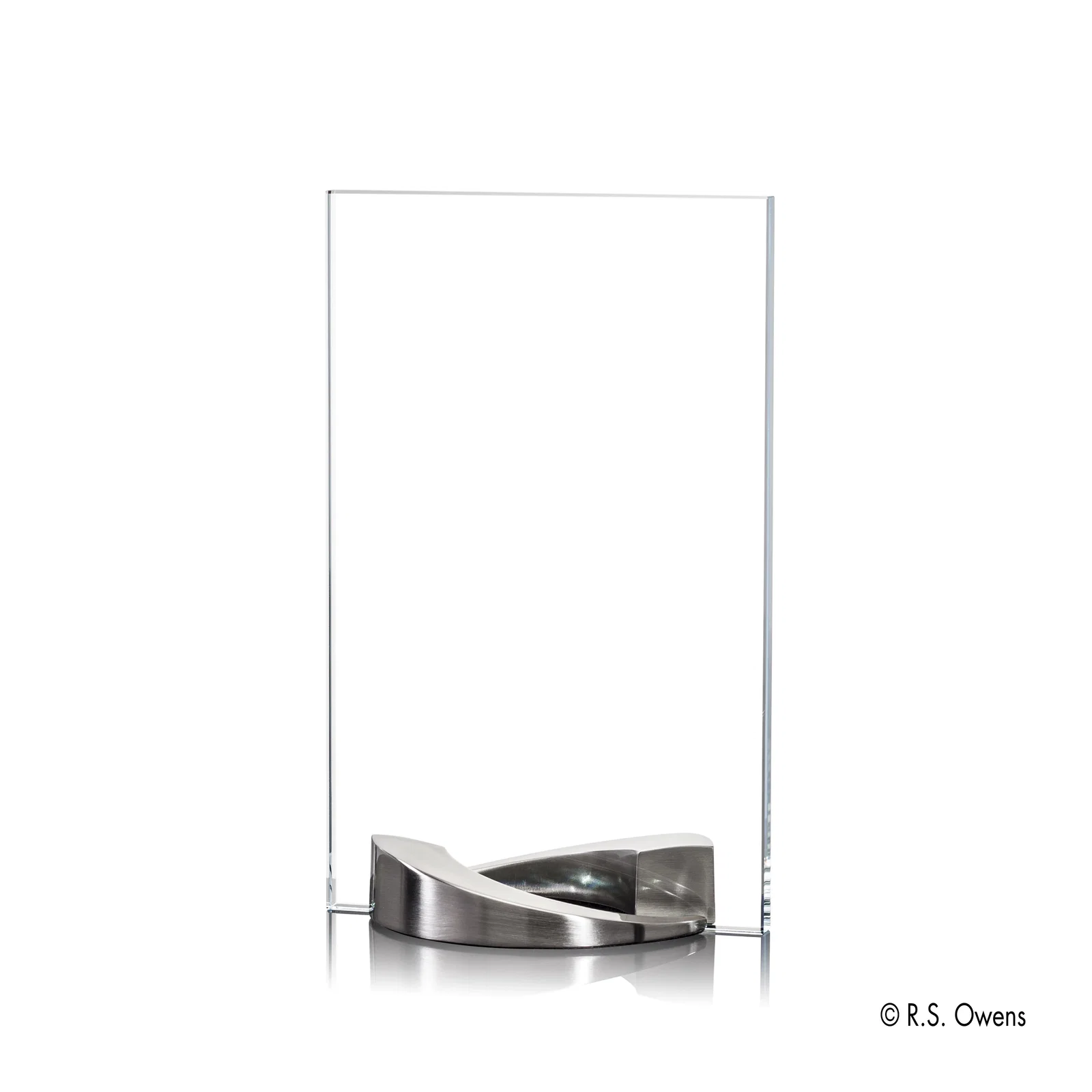 Custom Clear Starfire Glass Award on a Cast Metal Base - Mobius for sales achievement awards
