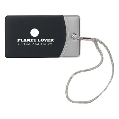 Strap looped through the top of the tag