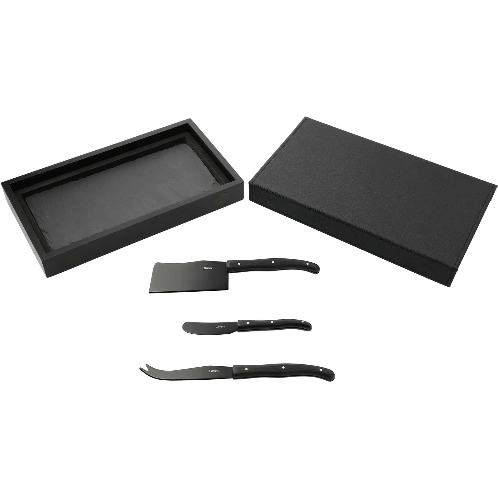 Custom Branded Modena Black Cheese & Serving Set — view 12