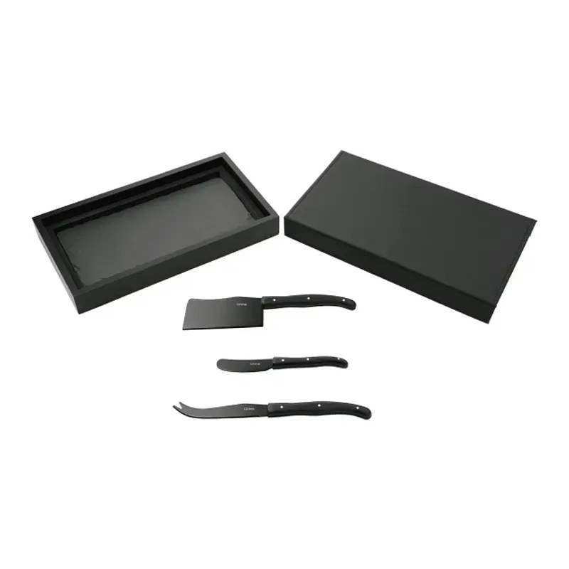 Custom Branded Modena Black Cheese & Serving Set — view 4