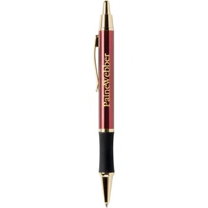 Metal Ballpoint Pen with 24K Gold-Plated Accents, 5 3/8" L
