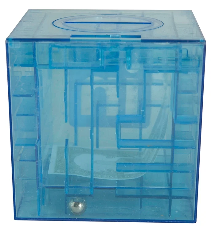 Custom Money Maze Cube Bank — view 2