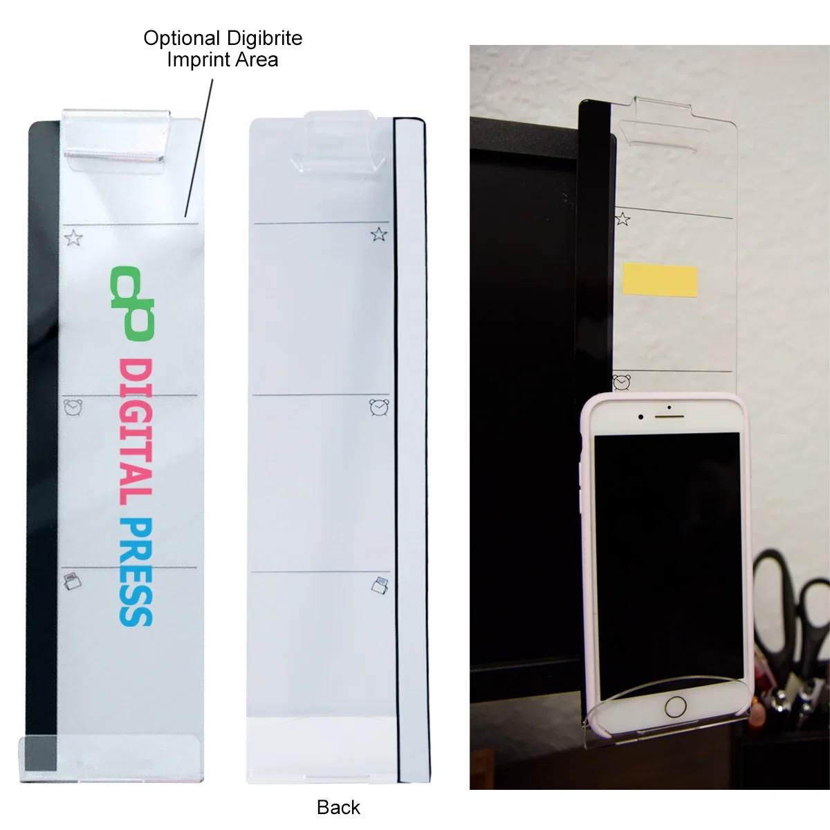 Gripped for a sense of size highlighting the clear panel
