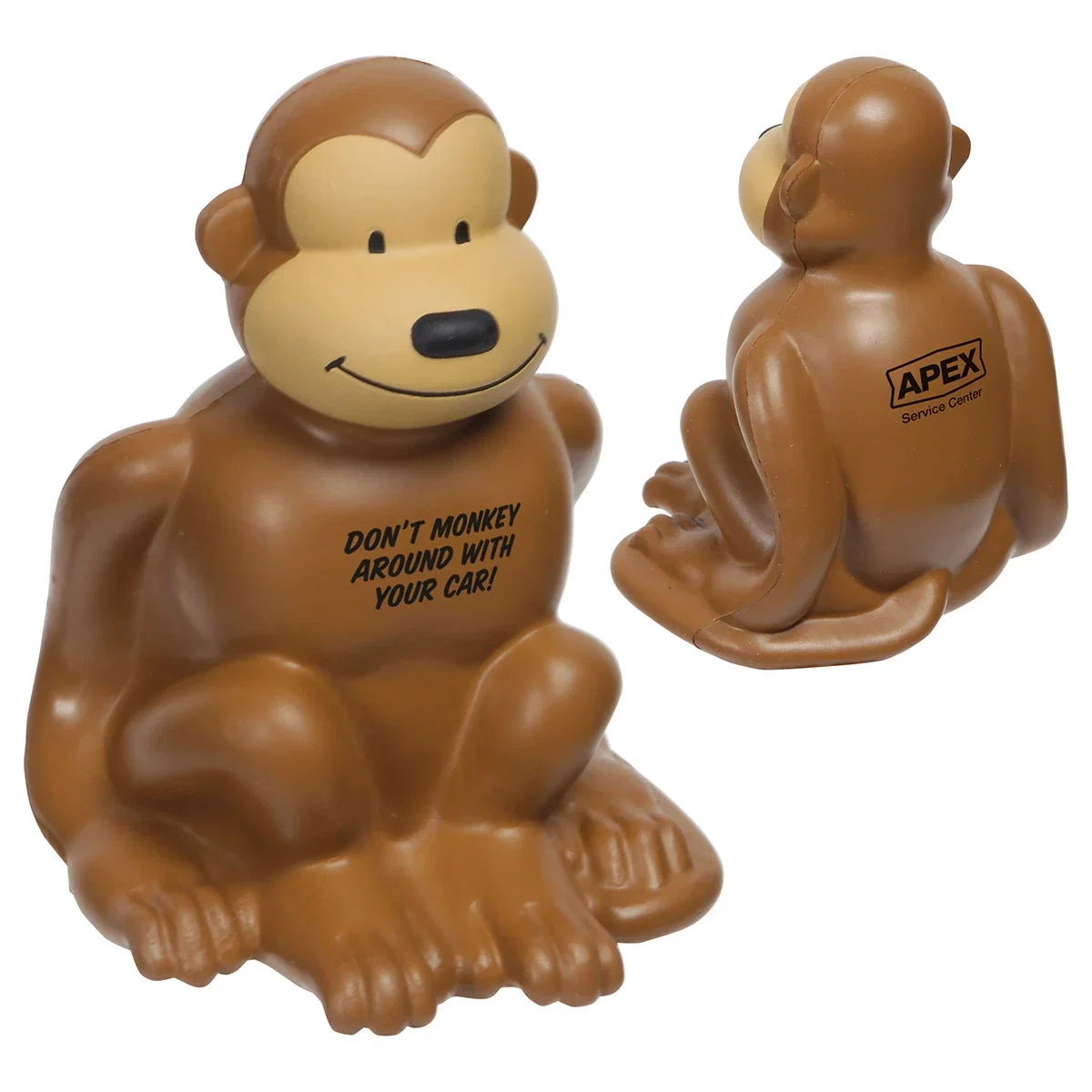 Monkey shaped stress reliever, 3-5/8 x 2-5/8 x 2-1/2 inches