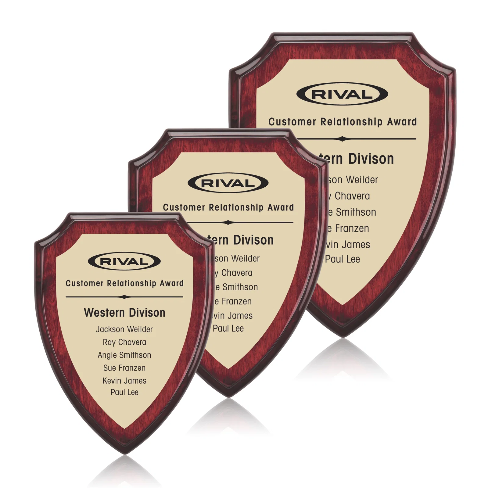 Montague/Everett Plaque - Rosewood/Gold — view 3
