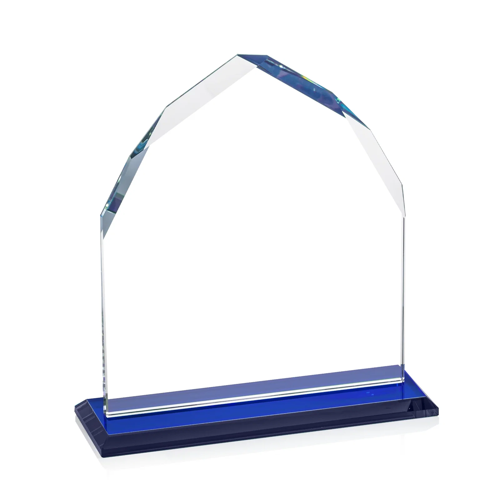 Personalized Starfire Crystal Upright Award with Bevels on Front and Back, awards, with your logo for company anniversary events
