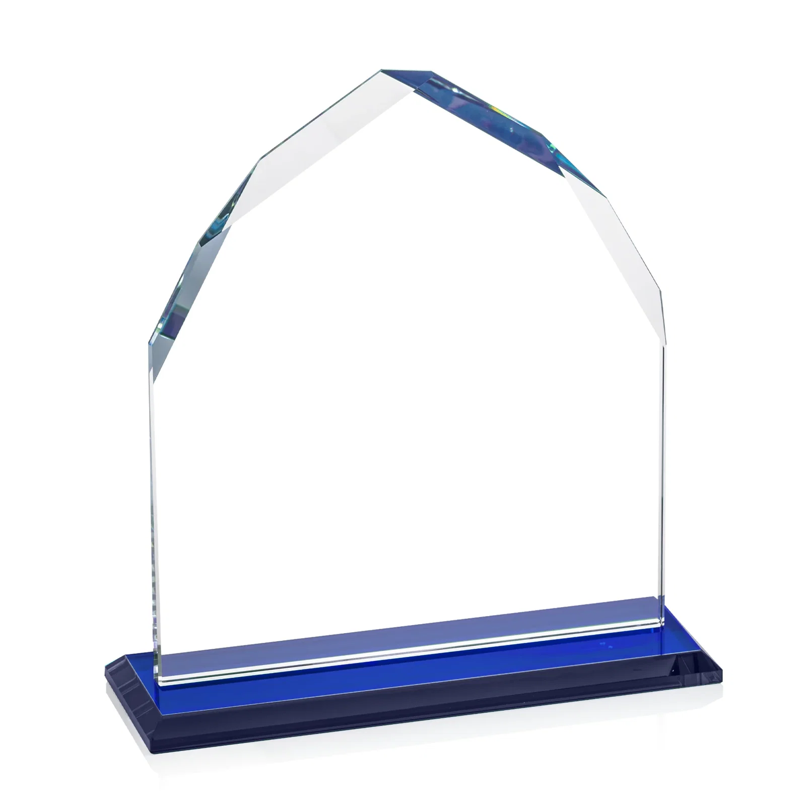 Promotional Starfire Crystal Upright Award with Bevels on Front and Back, awards, with your logo for employee recognition