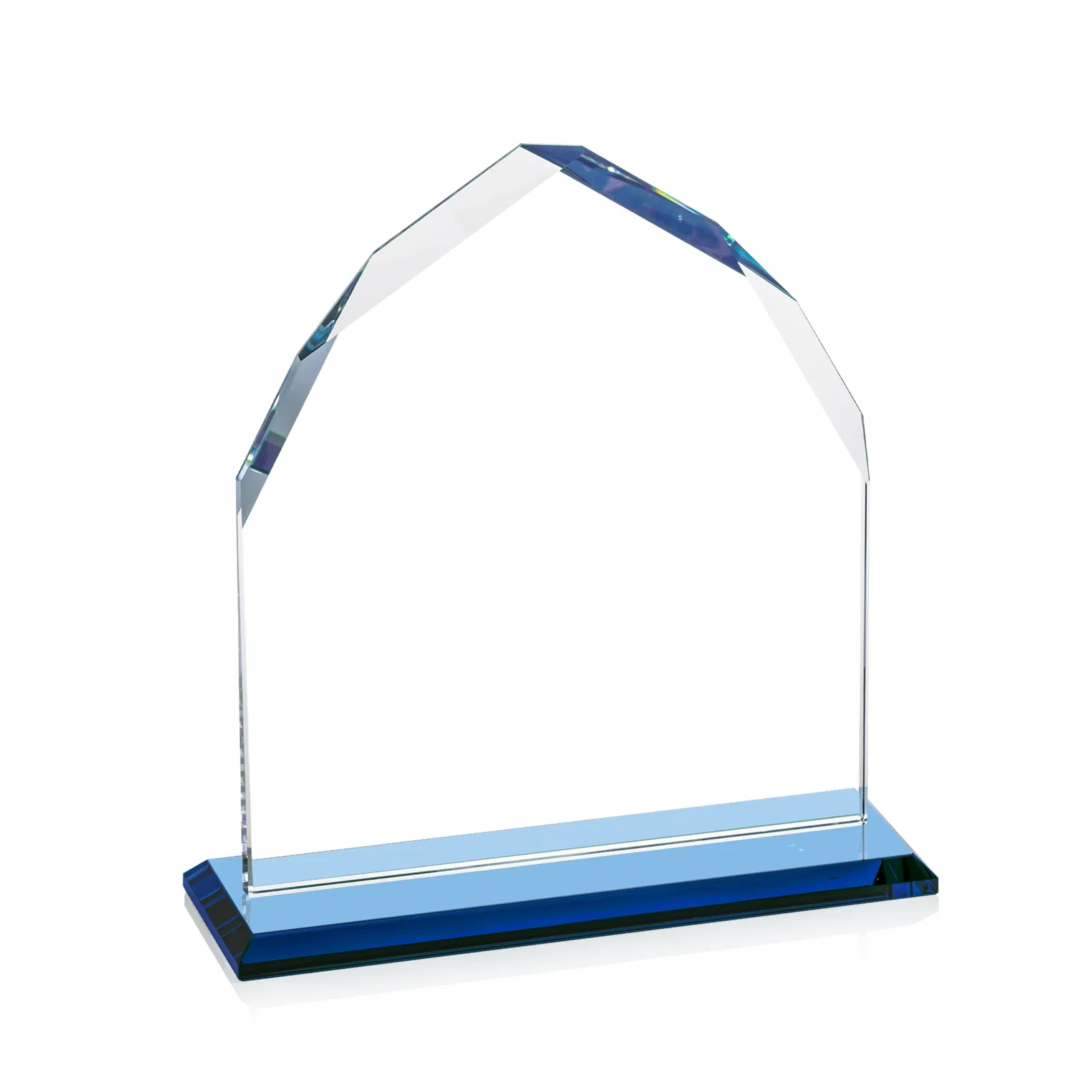 Promotional Starfire Crystal Upright Award with Bevels on Front and Back, awards, with your logo for donor appreciation