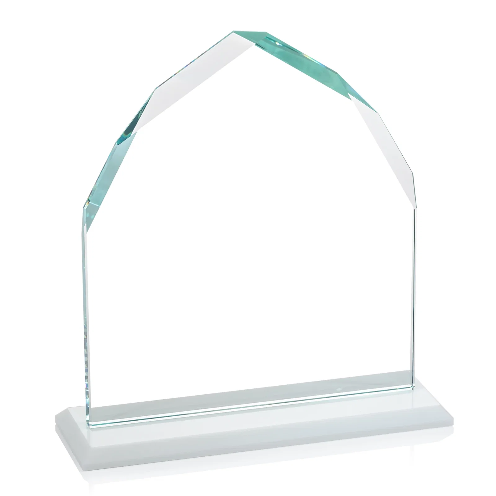 Branded Starfire Crystal Upright Award with Bevels on Front and Back, awards, with your logo for corporate award ceremonies