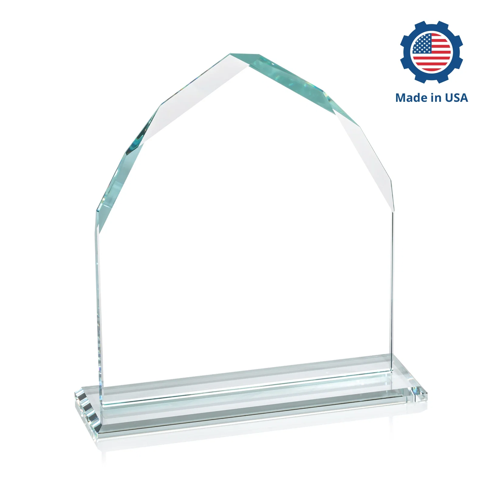 Branded Starfire Crystal Upright Award with Bevels on Front and Back, awards, with your logo for team milestone celebrations