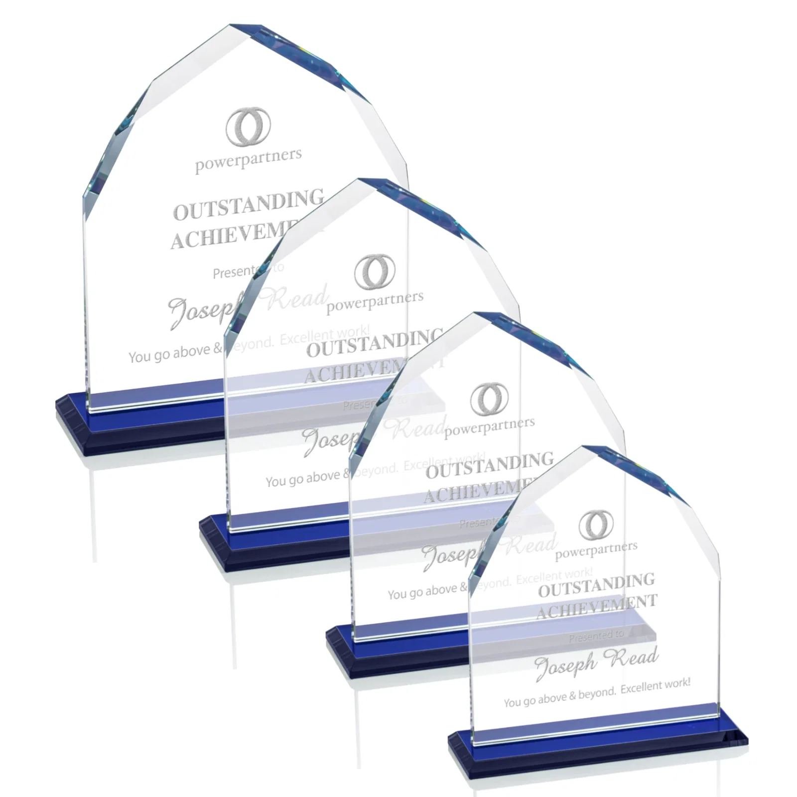 Personalized Starfire Crystal Upright Award with Bevels on Front and Back, awards for safety achievement programs