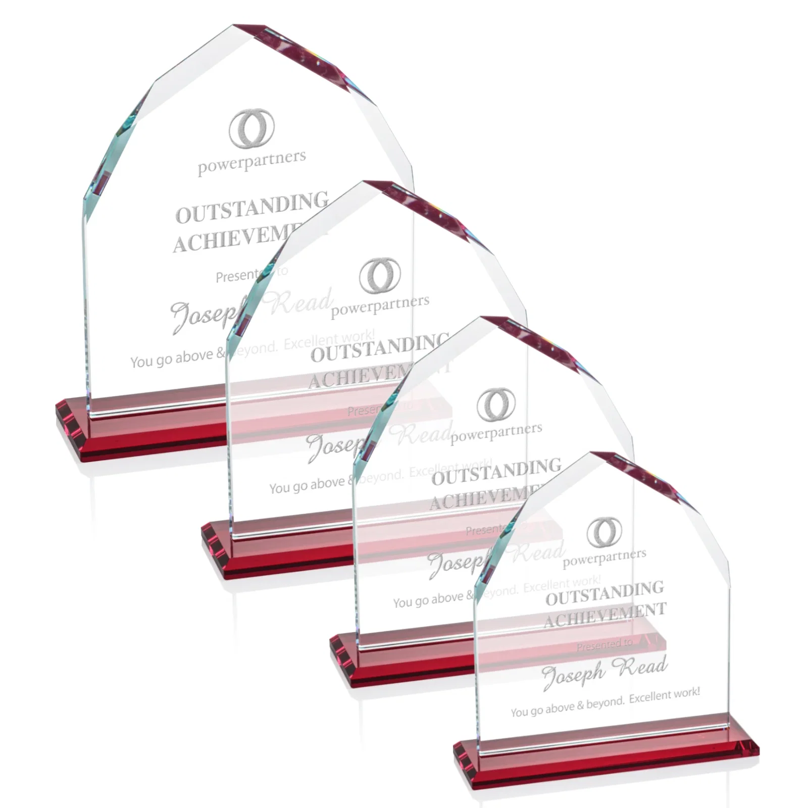 Promotional Starfire Crystal Upright Award with Bevels on Front and Back, awards for corporate award ceremonies