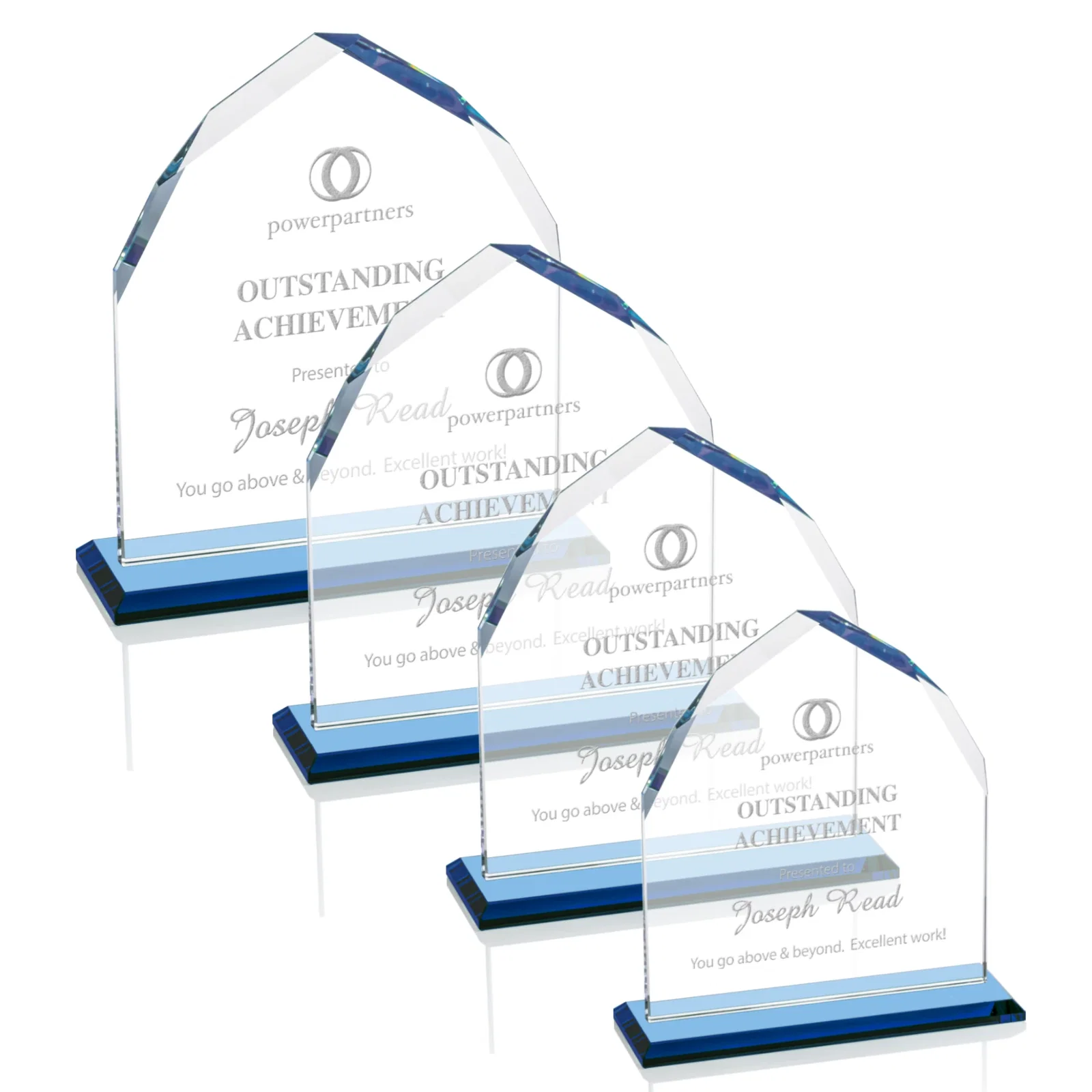 Promotional Starfire Crystal Upright Award with Bevels on Front and Back, awards for donor appreciation