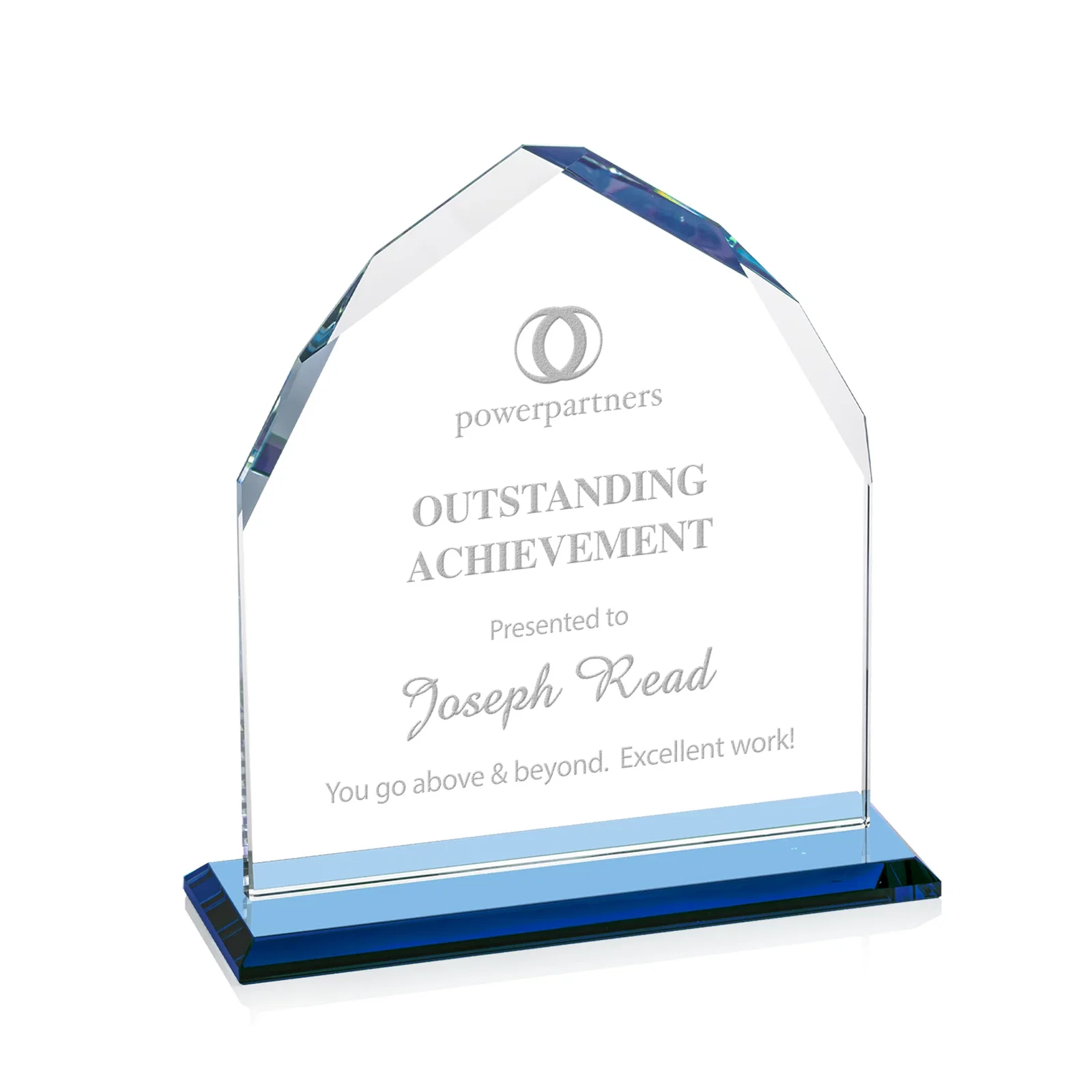 Promotional Starfire Crystal Upright Award with Bevels on Front and Back, awards for graduation ceremonies