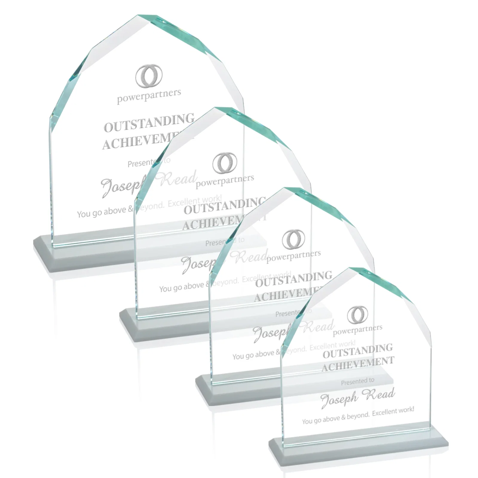 Promotional Starfire Crystal Upright Award with Bevels on Front and Back, awards for company anniversary events