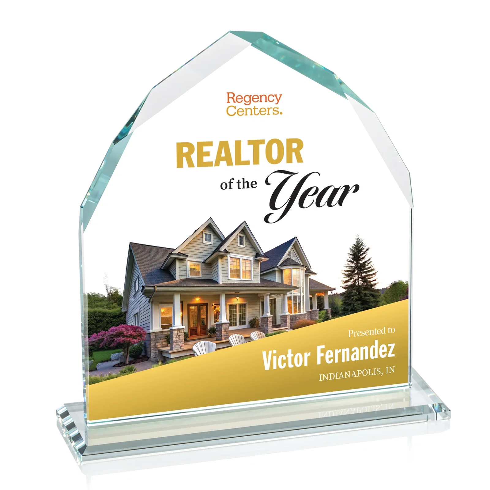 Branded Starfire Crystal Upright Award with Bevels on Front and Back, awards for safety achievement programs