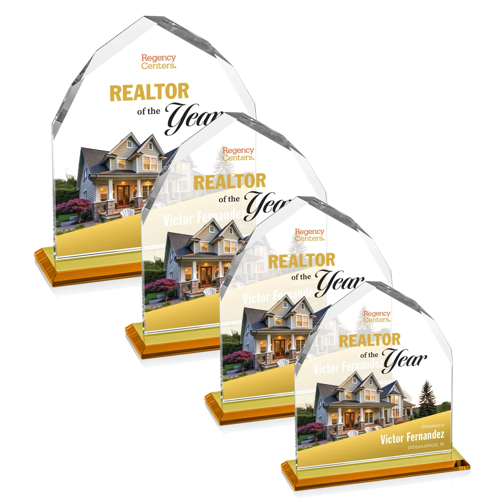 Branded Starfire Crystal Upright Award with Bevels on Front and Back, awards for volunteer appreciation