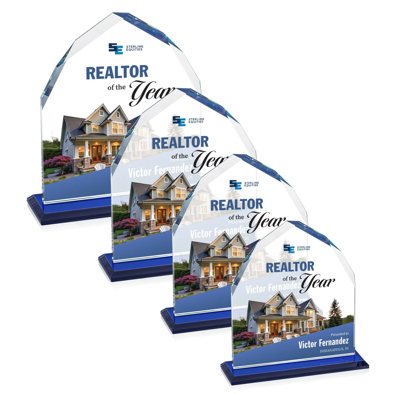 Customized Starfire Crystal Upright Award with Bevels on Front and Back, awards for employee recognition