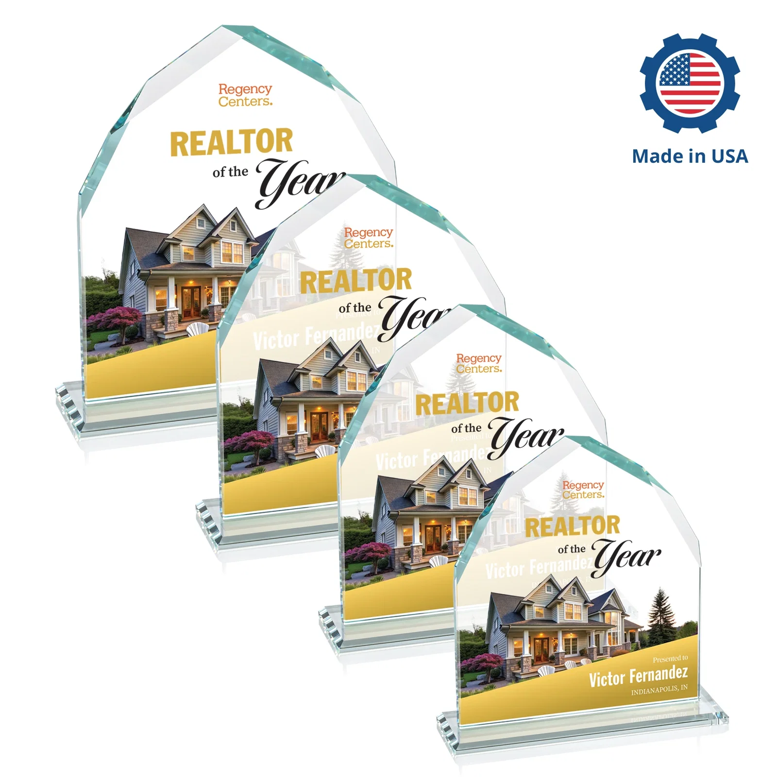 Custom Starfire Crystal Upright Award with Bevels on Front and Back, awards, with your logo for corporate award ceremonies