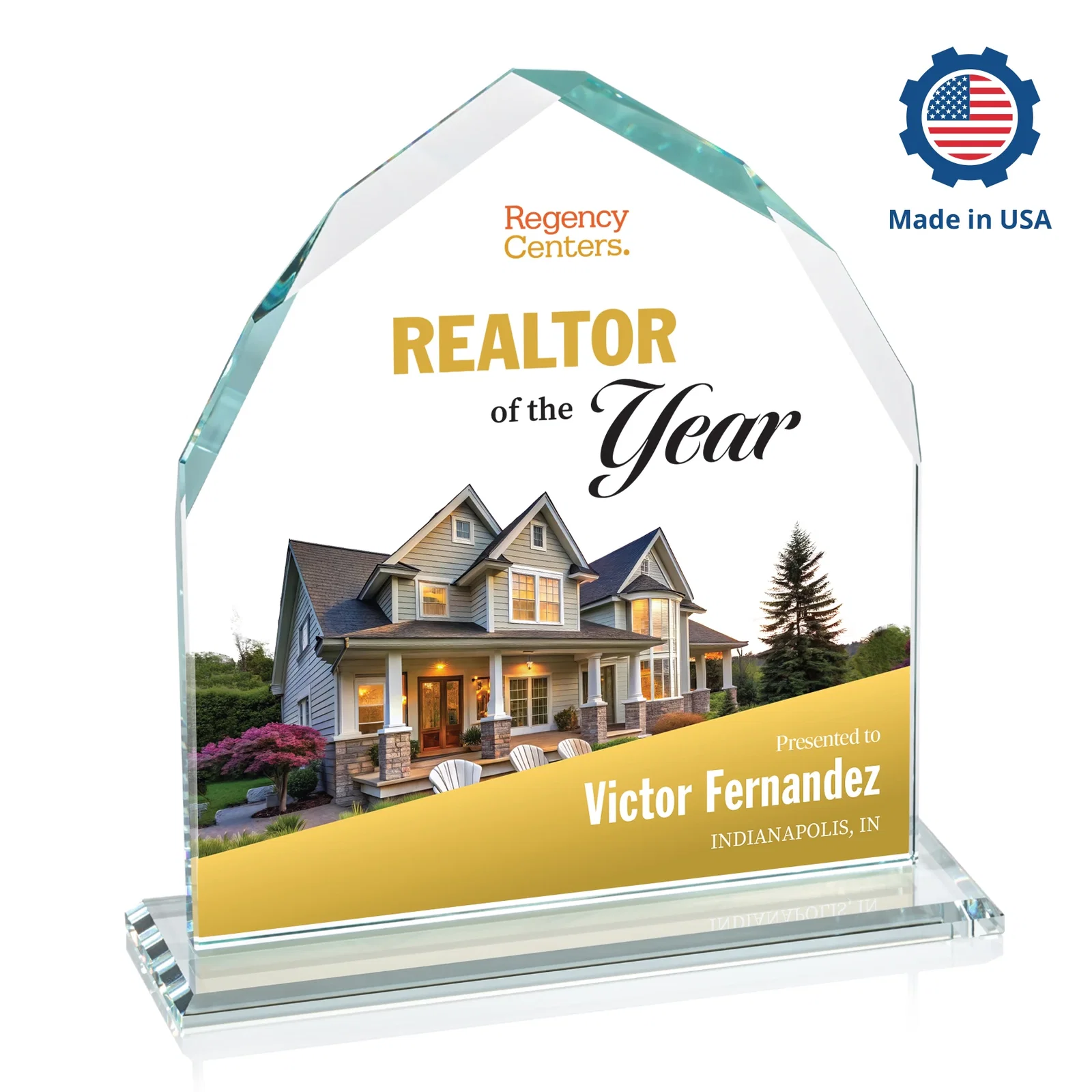 Custom Starfire Crystal Upright Award with Bevels on Front and Back, awards, with your logo for team milestone celebrations