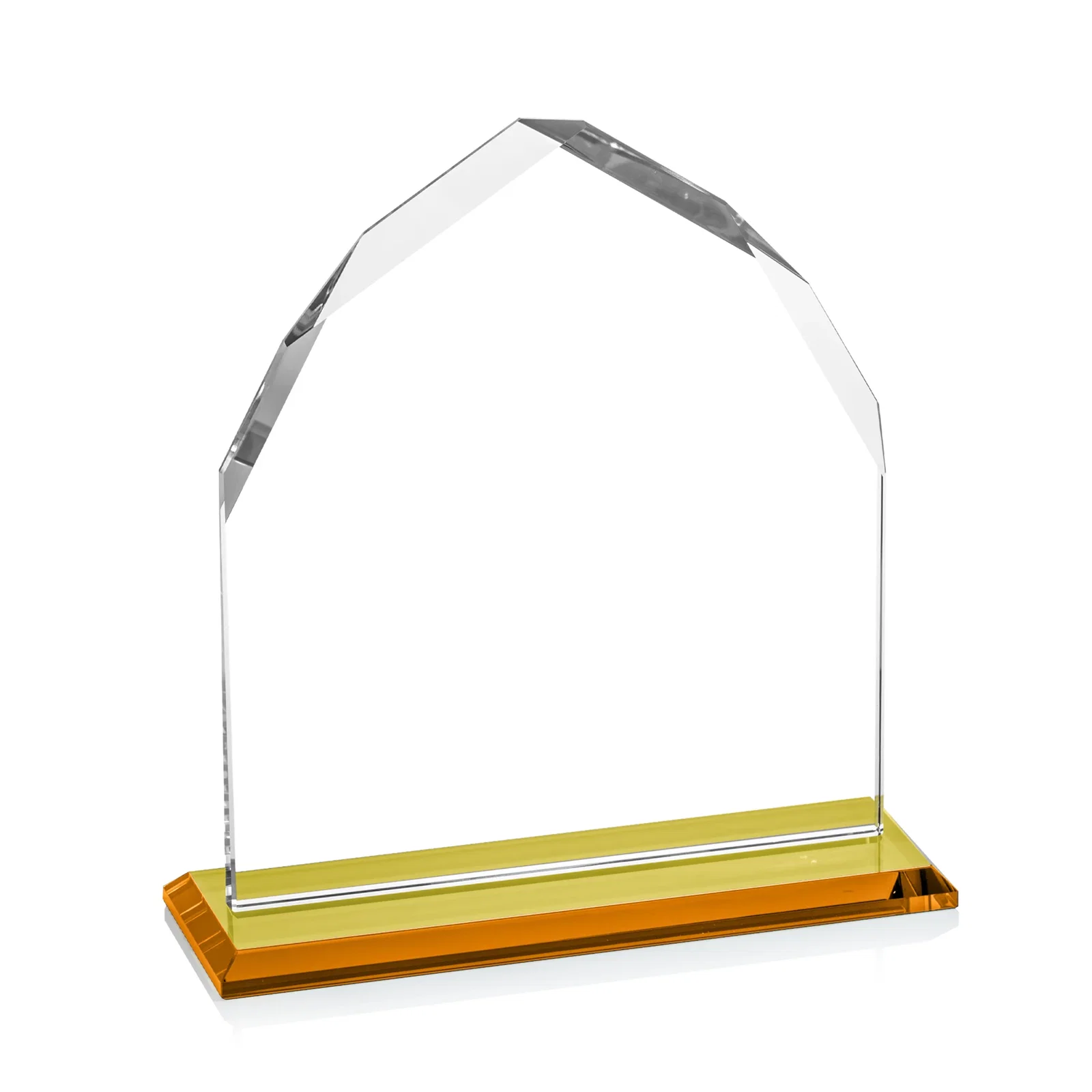 Custom Starfire Crystal Upright Award with Bevels on Front and Back, awards, with your logo for company anniversary events