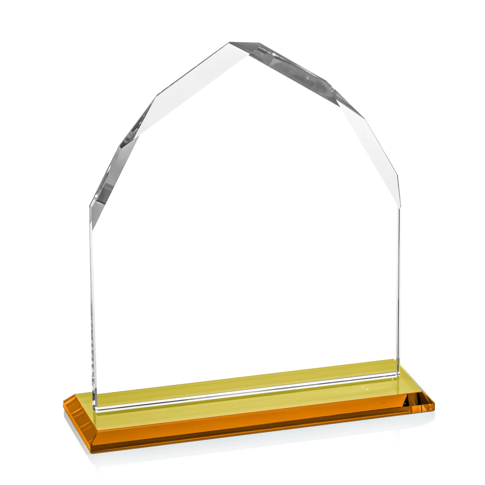 Personalized Starfire Crystal Upright Award with Bevels on Front and Back, awards, with your logo for employee recognition