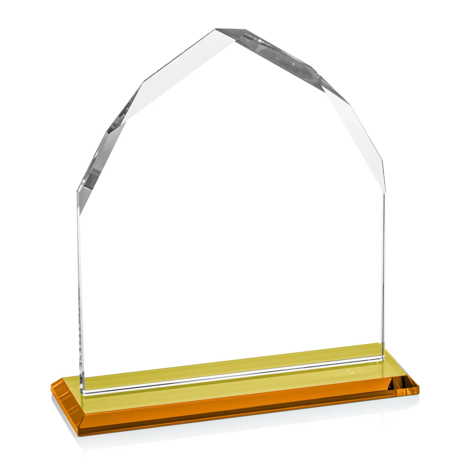 Personalized Starfire Crystal Upright Award with Bevels on Front and Back, awards, with your logo for corporate award ceremonies