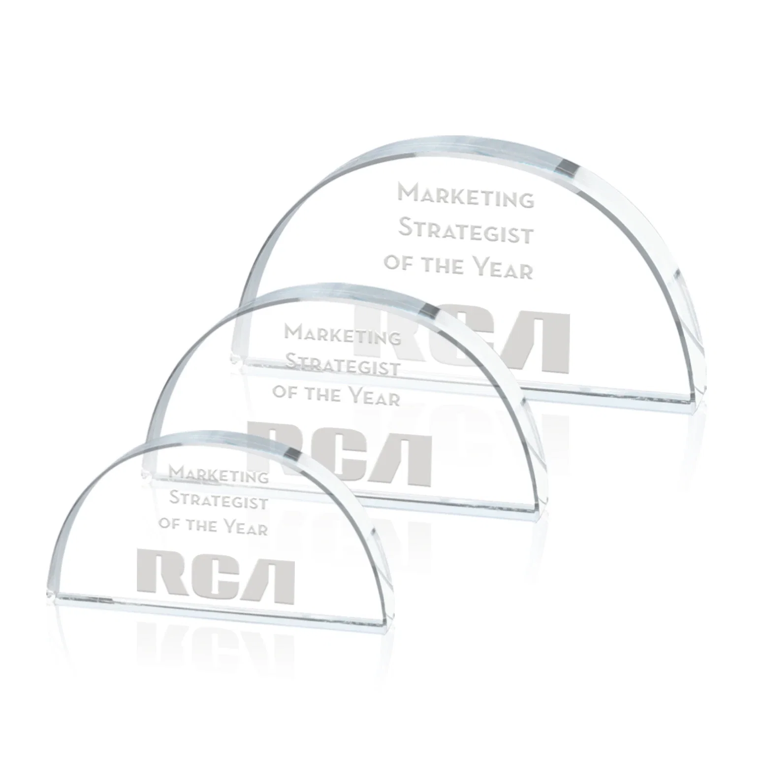 Custom Optical Crystal Arc Award, awards for employee recognition
