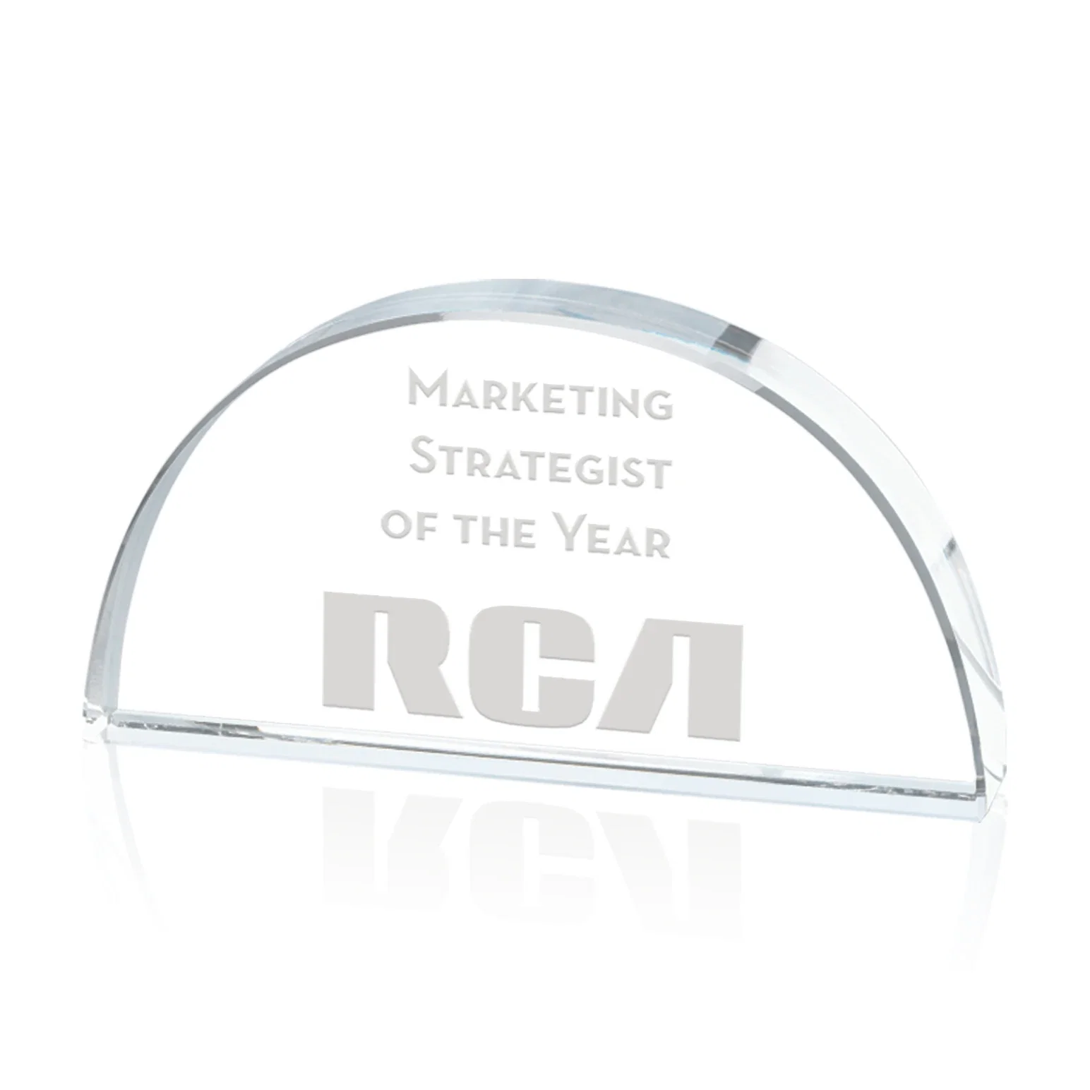 Custom Optical Crystal Arc Award, awards for service anniversary gifts