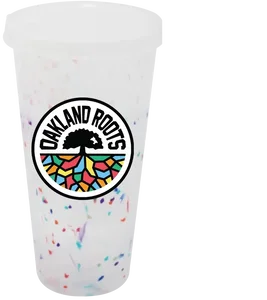 Mood 26 oz. Rainbow Confetti Tumbler With Lid