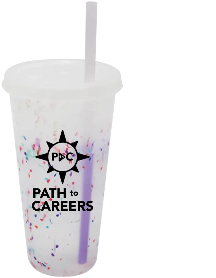 Mood 26 oz. Rainbow Confetti Tumbler with Lid and Straw