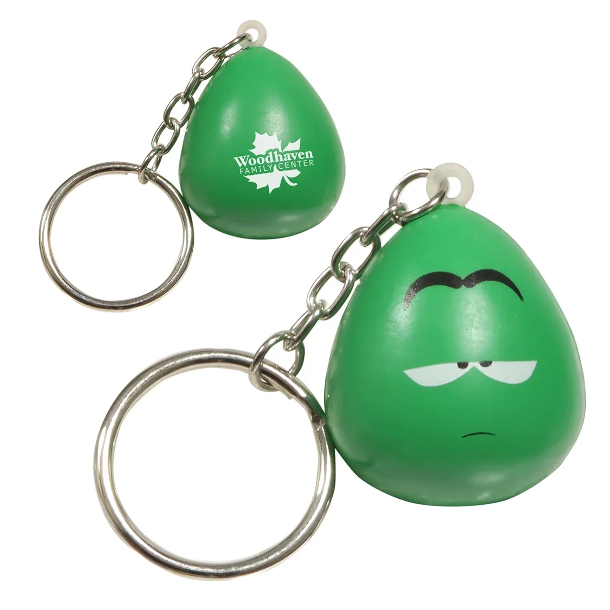 Stress reliever key chain with an apathetic mood face design