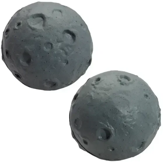 Moon Stress Reliever, custom crescent-moon promotional stress ball with logo for astronomy programs