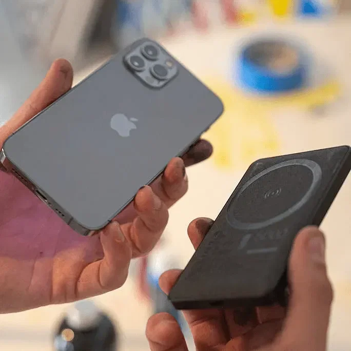 Custom mophie Snap+ Mini Wireless Power Bank - 5000mAh held in hand