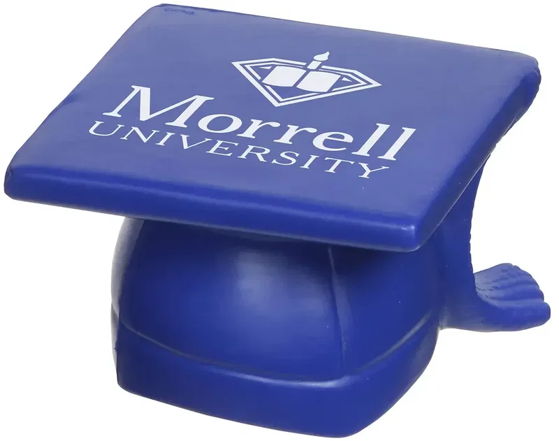 Close-up of the graduation cap promotional stress reliever squeeze toy detail