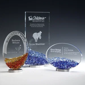 Glass Mosaic Award With Glow-Through Starfire Crystal Core