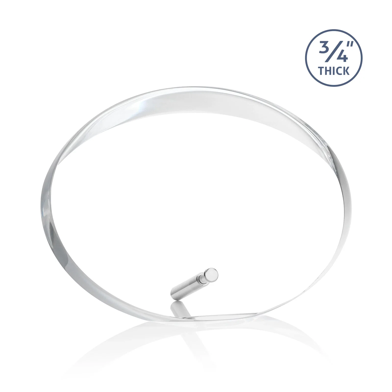 Personalized Oval Acrylic Award with Beveled Top Half and Metal Pin for team milestone celebrations