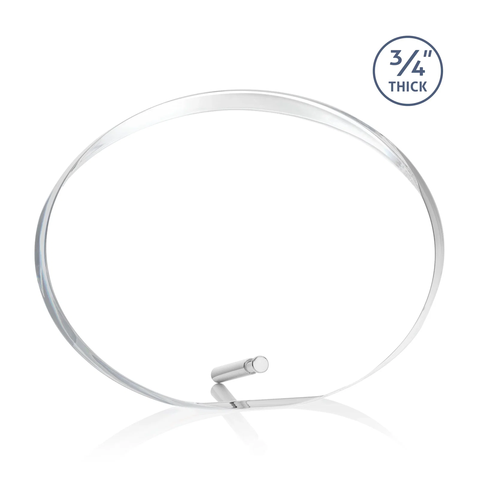 Personalized Oval Acrylic Award with Beveled Top Half and Metal Pin for donor appreciation