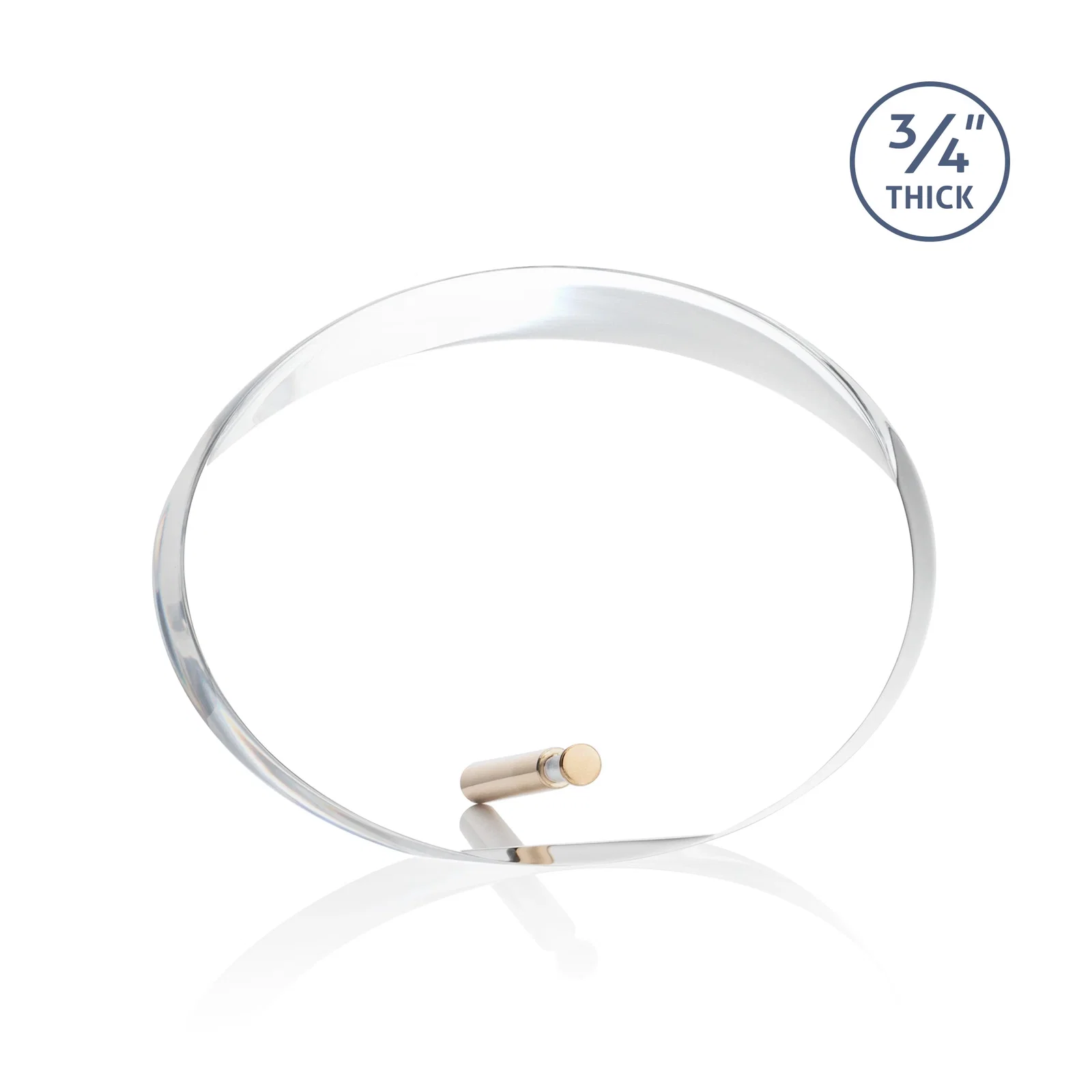 Personalized Oval Acrylic Award with Beveled Top Half and Metal Pin for graduation ceremonies