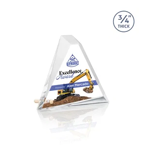 Acrylic Pyramid Award with Deep Facets and Corner Pin